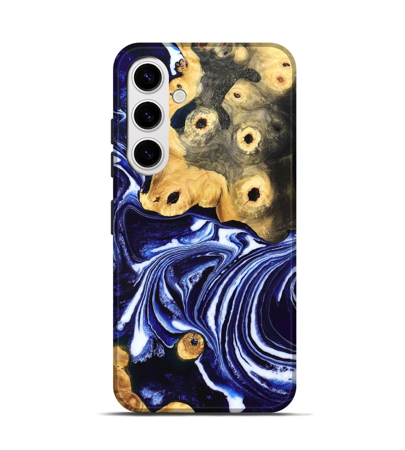 Galaxy S25 Wood Live Edge Phone Case - Carie (Blue, 831856)