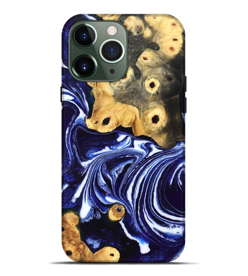 iPhone 13 Pro Max Wood Live Edge Phone Case - Carie (Blue, 831856)