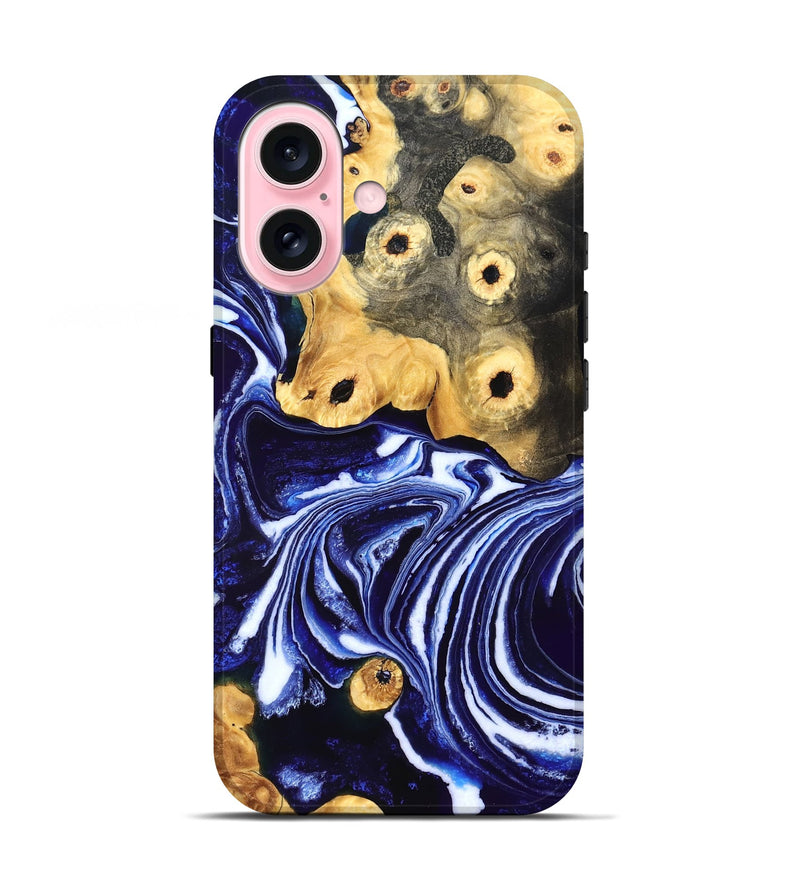 iPhone 17 Wood Live Edge Phone Case - Carie (Blue, 831856)