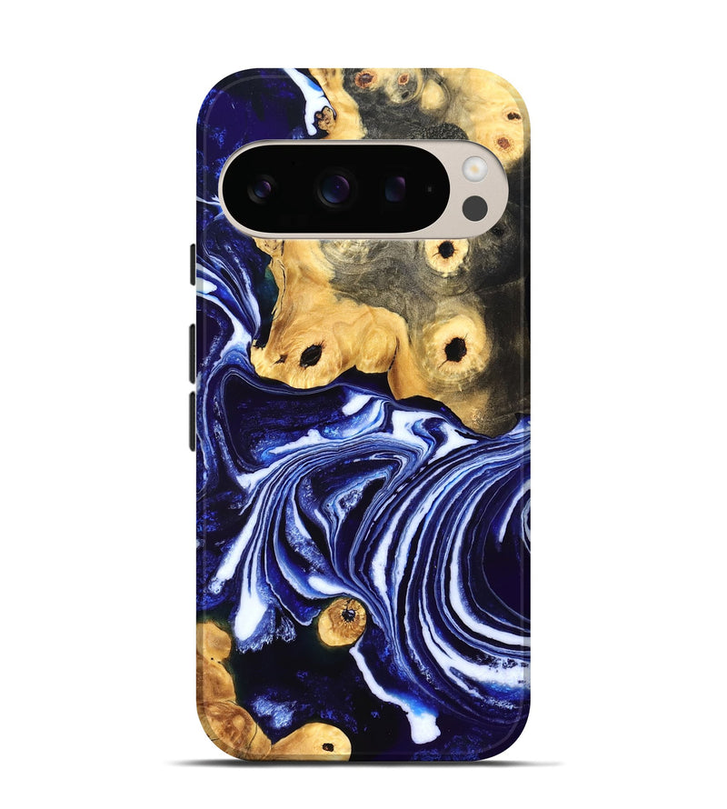 Pixel 10 Pro Wood Live Edge Phone Case - Carie (Blue, 831856)