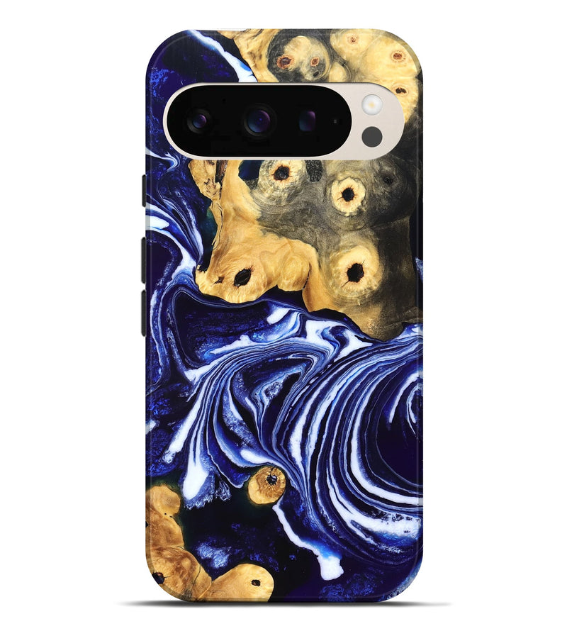 Pixel 10 Pro XL Wood Live Edge Phone Case - Carie (Blue, 831856)