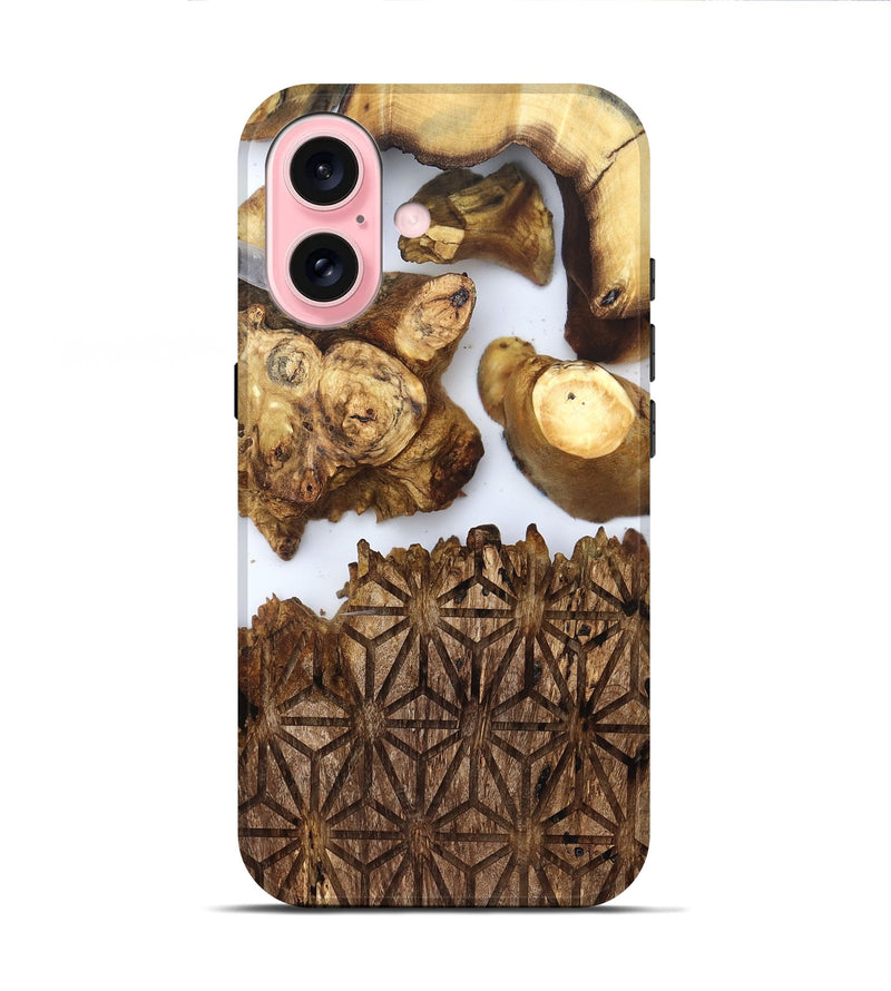 iPhone 16 Wood Live Edge Phone Case - Haywood (Clear, 831857)