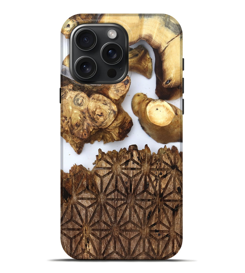 iPhone 16 Pro Max Wood Live Edge Phone Case - Haywood (Clear, 831857)