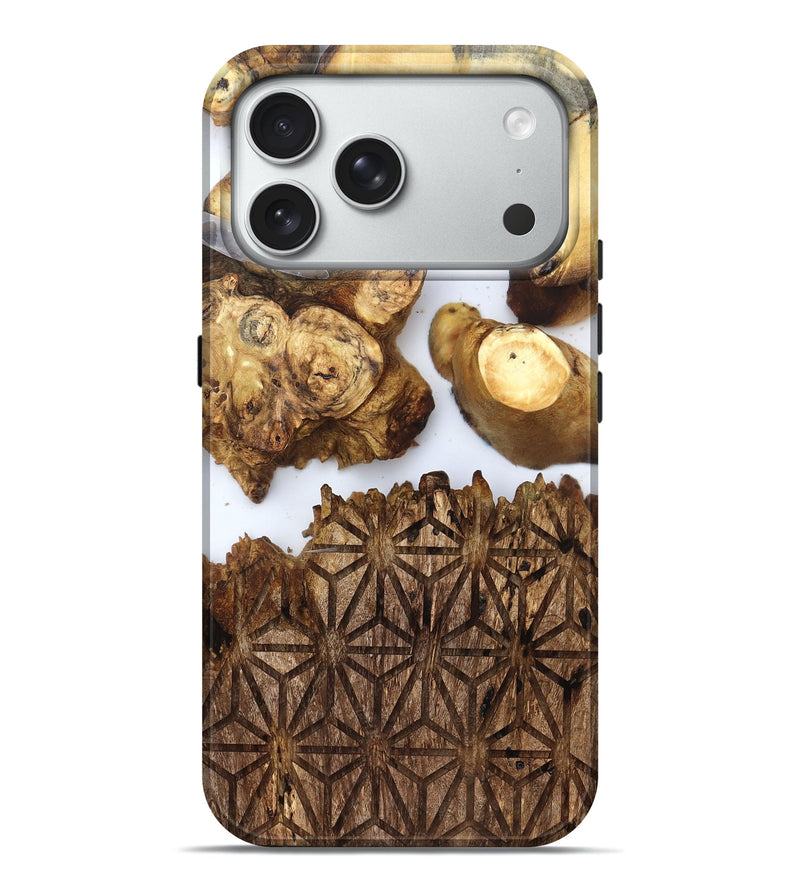 iPhone 18 Pro Max Wood Live Edge Phone Case - Haywood (Clear, 831857)