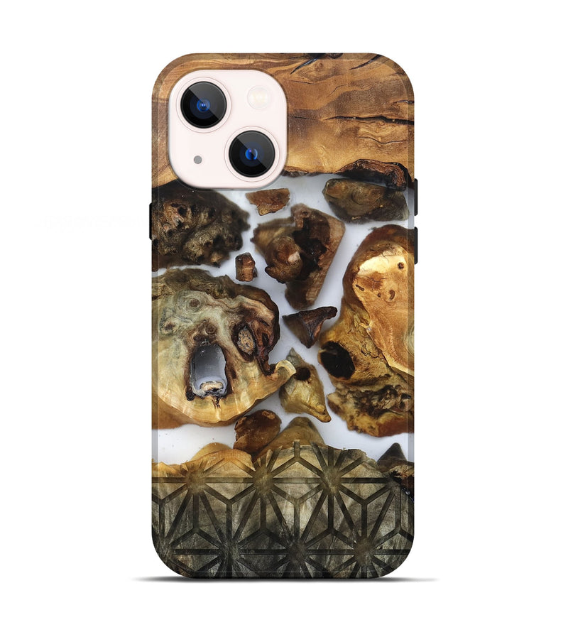 iPhone 13 Wood Live Edge Phone Case - Vinnie (Clear, 831858)