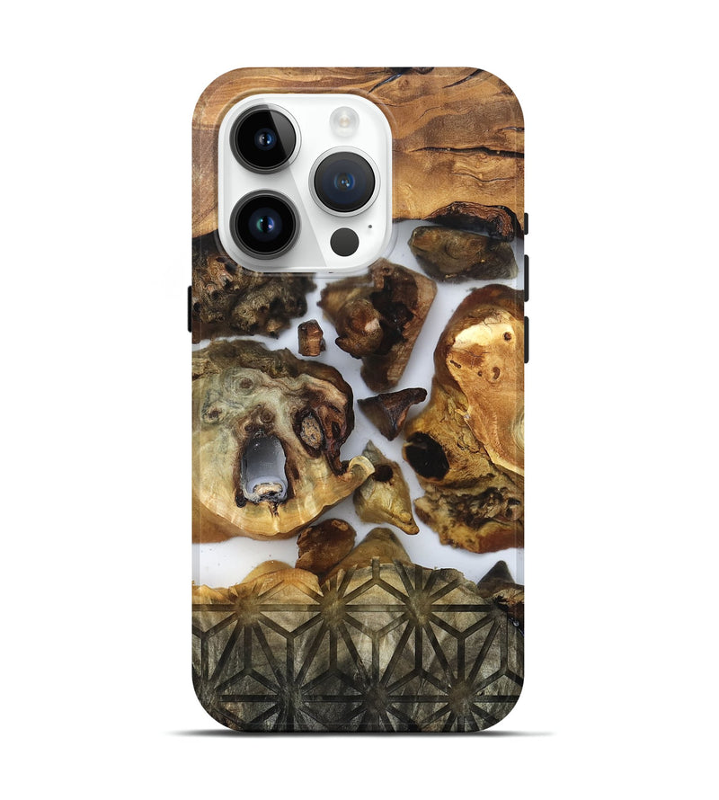 iPhone 15 Pro Wood Live Edge Phone Case - Vinnie (Clear, 831858)