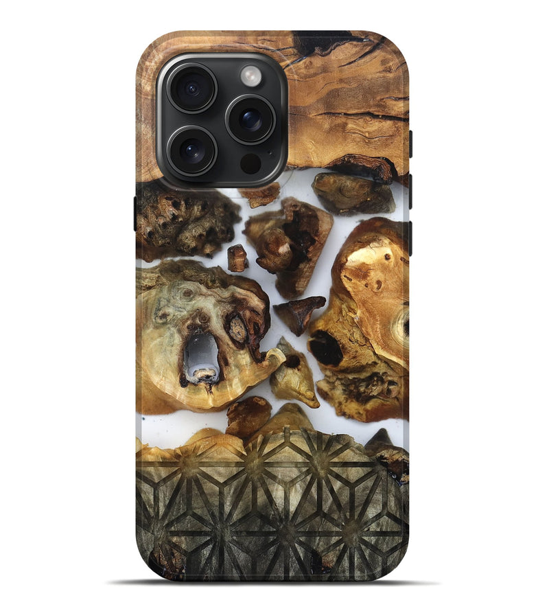 iPhone 16 Pro Max Wood Live Edge Phone Case - Vinnie (Clear, 831858)