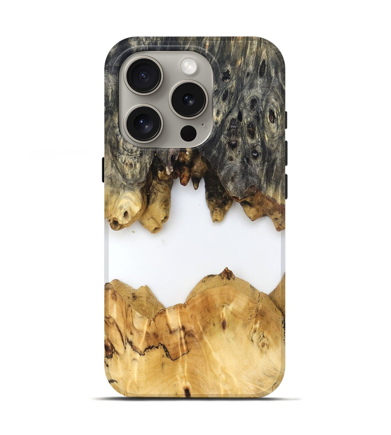iPhone 16 Pro Wood Live Edge Phone Case - Mindi (Clear, 831859)