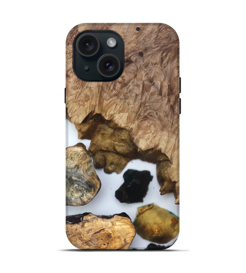 iPhone 15 Wood Live Edge Phone Case - Zeke (Clear, 831860)