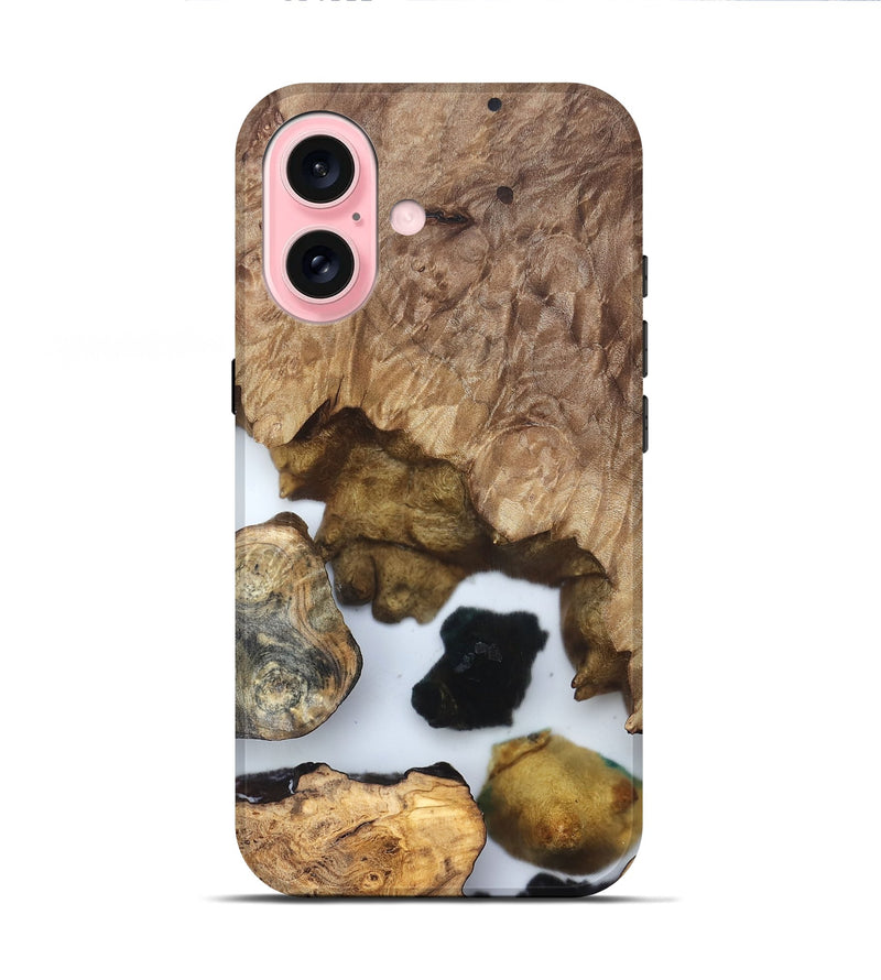 iPhone 16 Wood Live Edge Phone Case - Zeke (Clear, 831860)