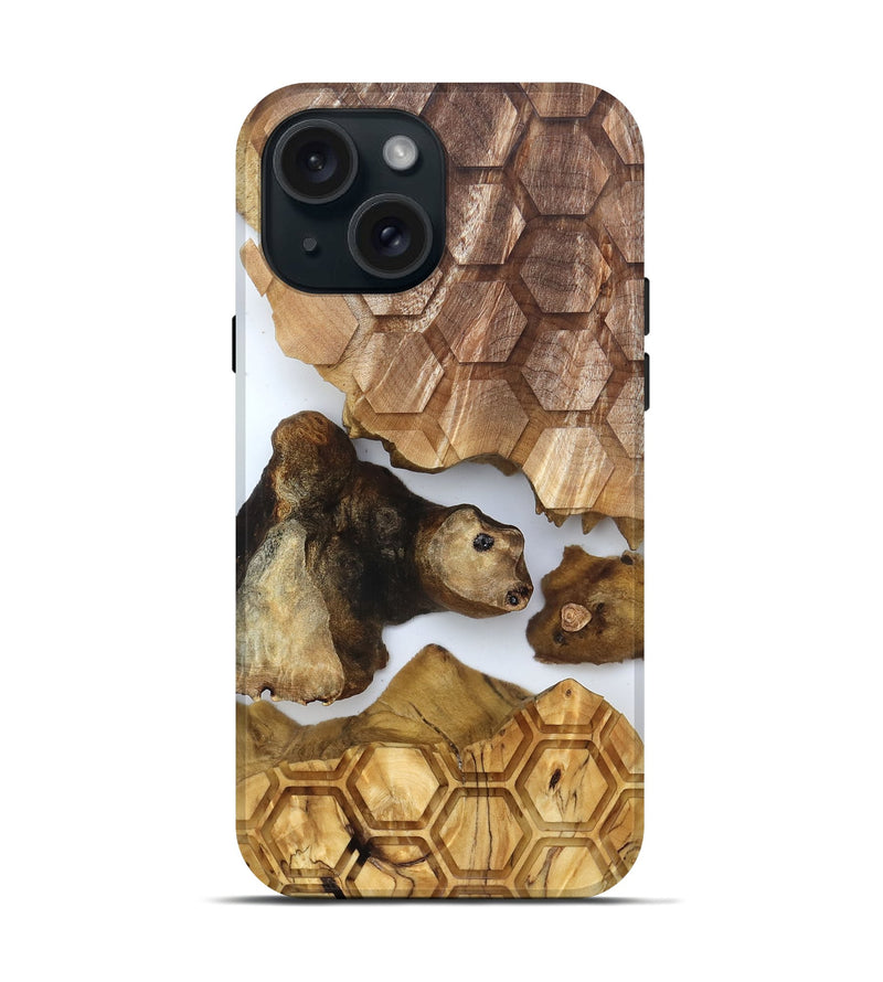 iPhone 15 Wood Live Edge Phone Case - Colonel (Clear, 831869)