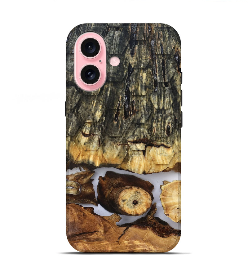 iPhone 16 Wood Live Edge Phone Case - Angela (Clear, 831871)