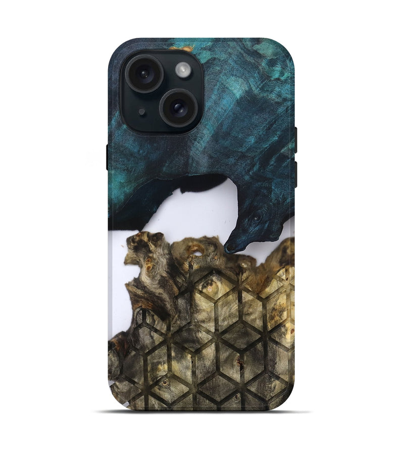 iPhone 15 Wood Live Edge Phone Case - Tatyana (Clear, 831872)