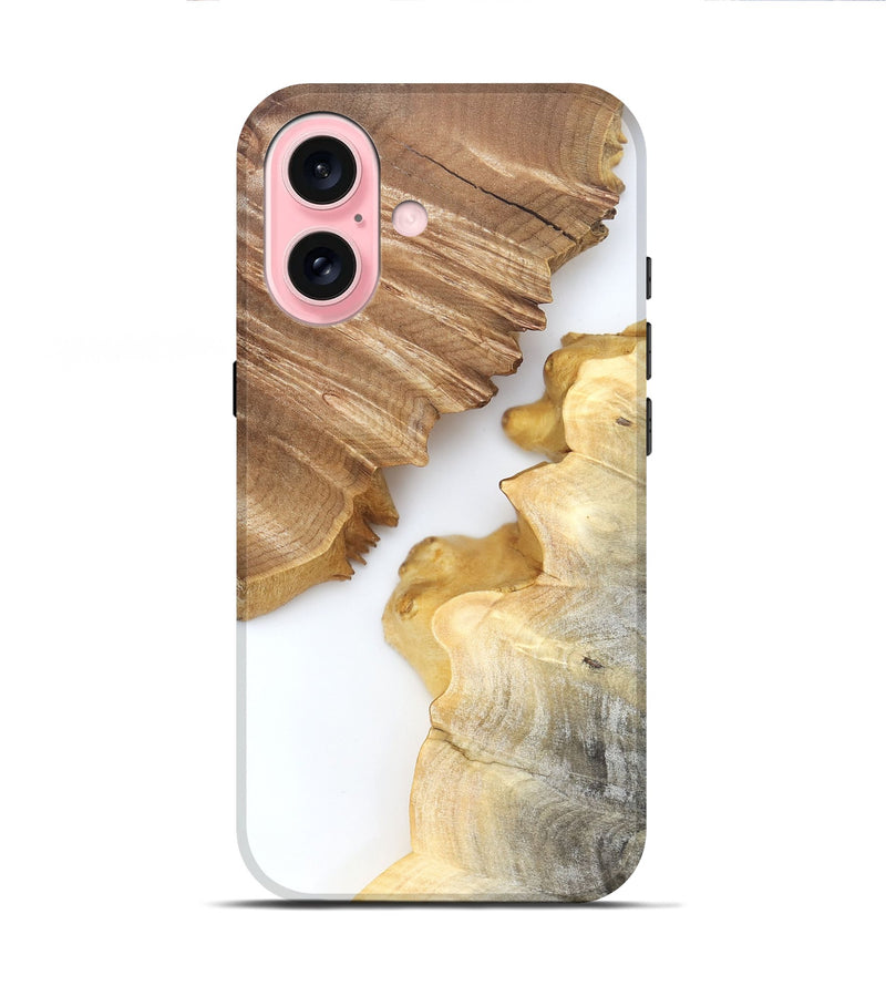 iPhone 16 Wood Live Edge Phone Case - Sabrina (Clear, 831873)