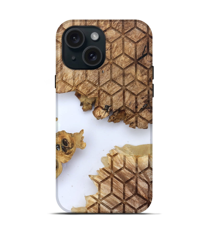 iPhone 15 Wood Live Edge Phone Case - Kallie (Clear, 831875)