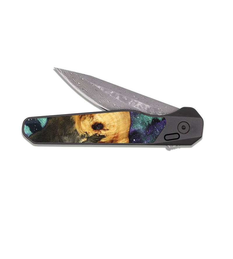 EDC Dark Damascus Wood Pocket Knife - Nya (Cosmos, 831881)