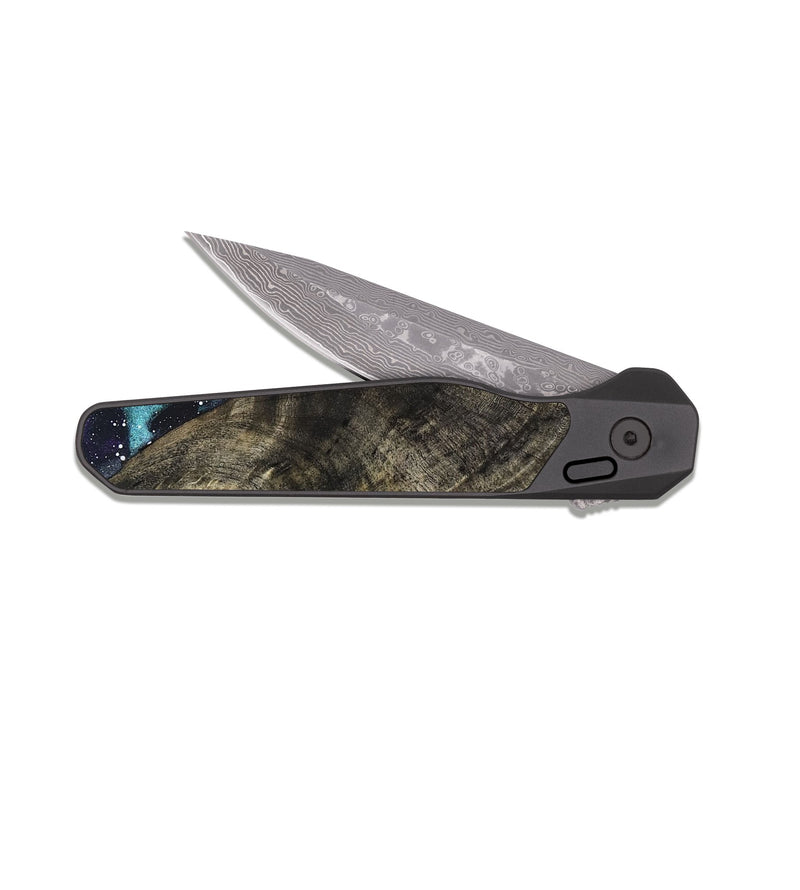 EDC Dark Damascus Wood Pocket Knife - Lige (Cosmos, 831891)