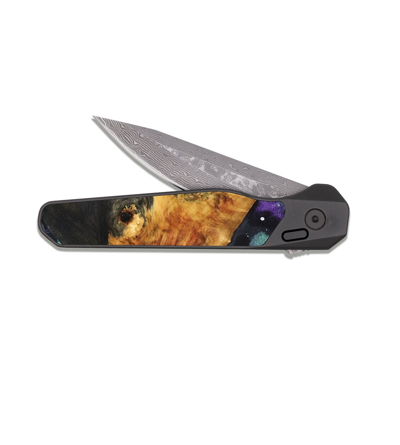 EDC Dark Damascus Wood Pocket Knife - Naya (Cosmos, 831894)