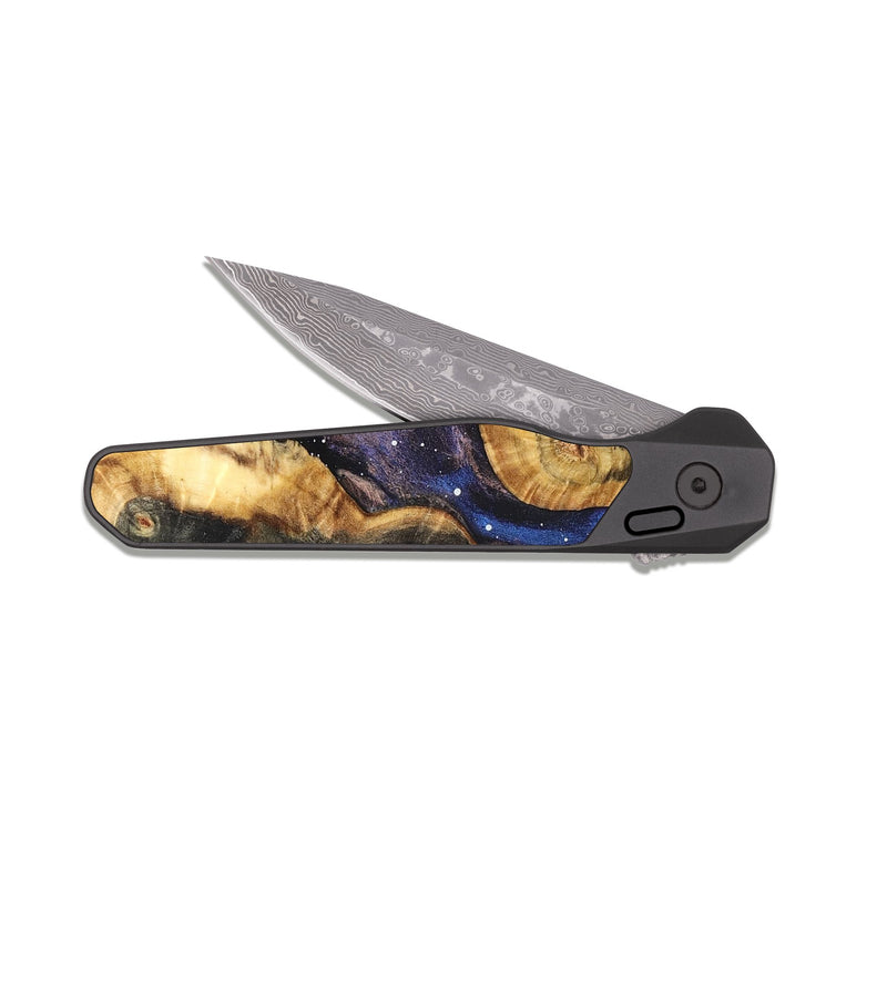 EDC Dark Damascus Wood Pocket Knife - Winston (Cosmos, 831913)