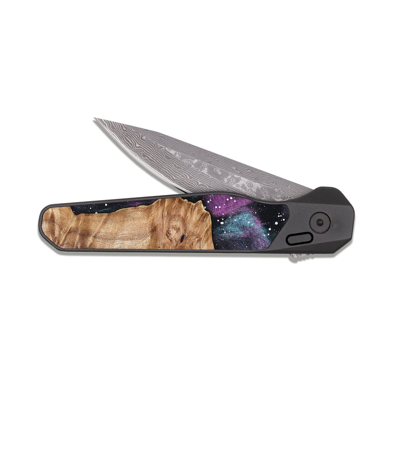 EDC Dark Damascus Wood Pocket Knife - Mylee (Cosmos, 831915)