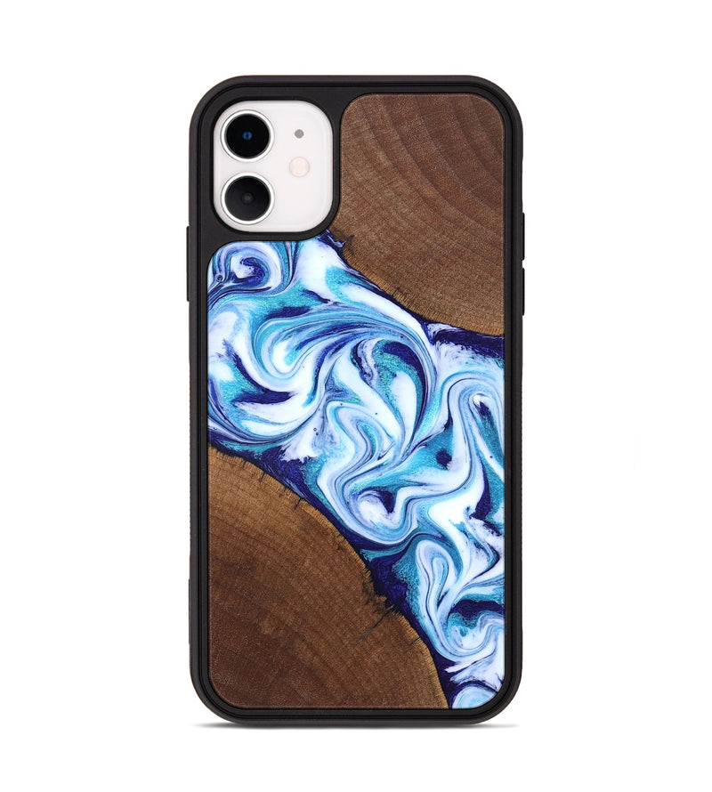 iPhone 11 Wood Phone Case - Lyda (Blue, 831916)