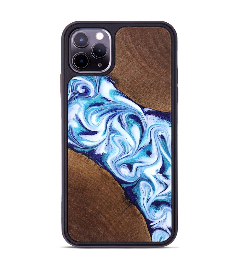 iPhone 11 Pro Max Wood Phone Case - Lyda (Blue, 831916)