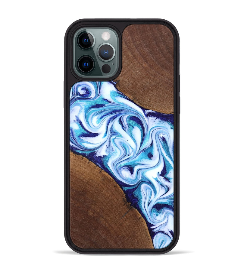 iPhone 12 Pro Max Wood Phone Case - Lyda (Blue, 831916)
