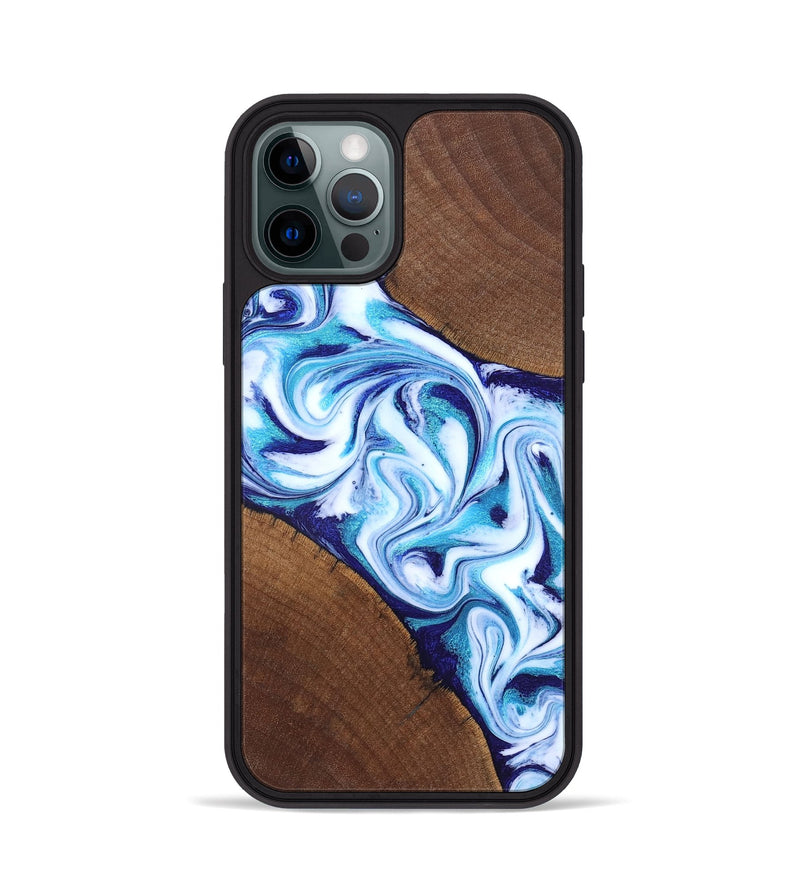 iPhone 12 Pro Wood Phone Case - Lyda (Blue, 831916)