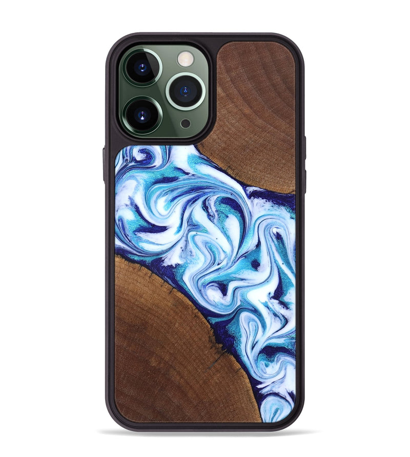 iPhone 13 Pro Max Wood Phone Case - Lyda (Blue, 831916)