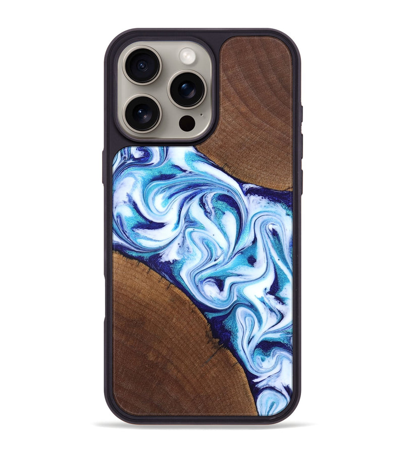 iPhone 16 Pro Max Wood Phone Case - Lyda (Blue, 831916)