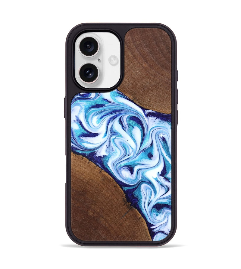 iPhone 17 Wood Phone Case - Lyda (Blue, 831916)