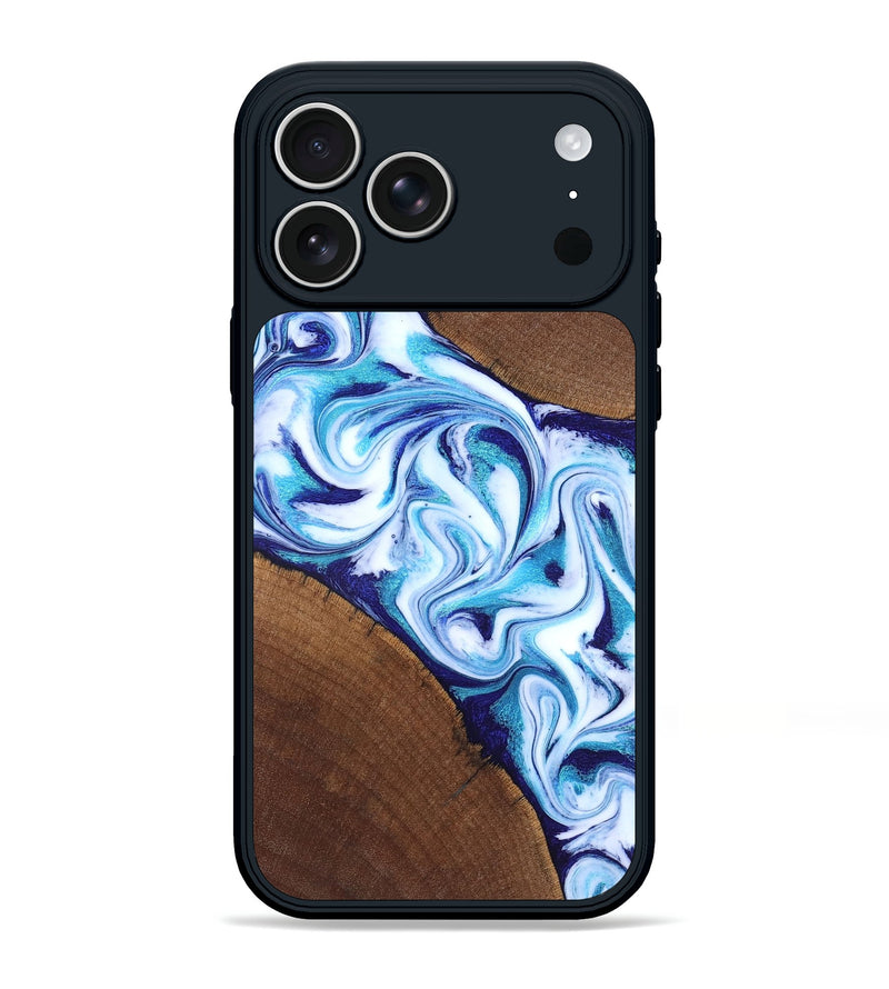iPhone 17 Pro Max Wood Phone Case - Lyda (Blue, 831916)