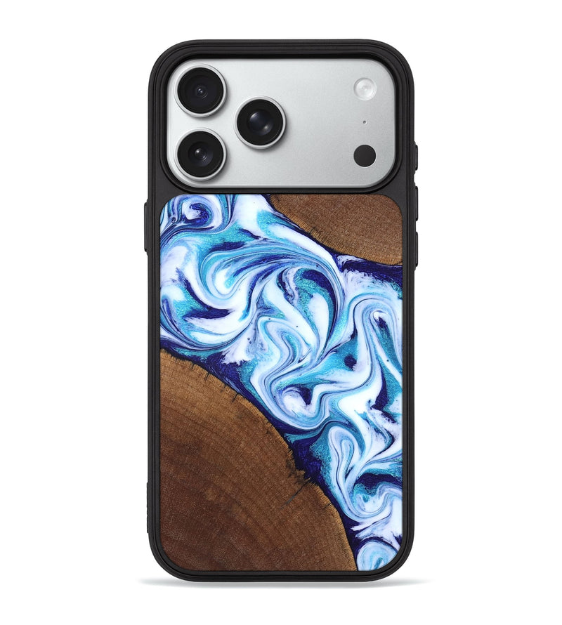 iPhone 18 Pro Max Wood Phone Case - Lyda (Blue, 831916)