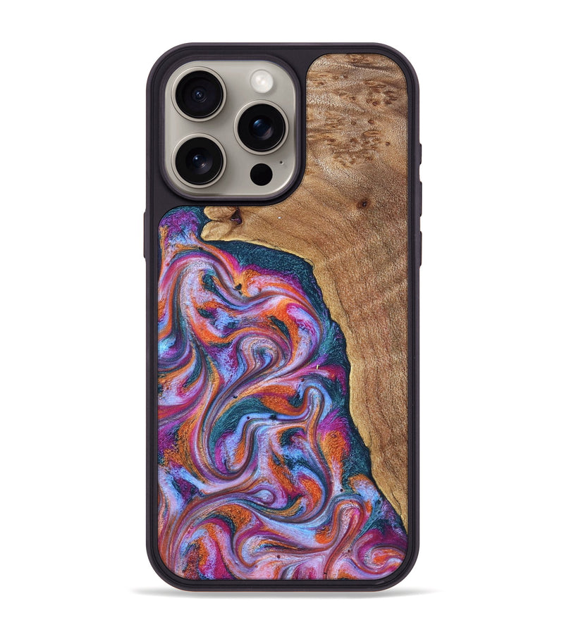 iPhone 15 Pro Max Wood Phone Case - Alyse (Blue, 831917)