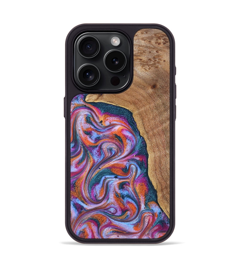 iPhone 15 Pro Wood Phone Case - Alyse (Blue, 831917)