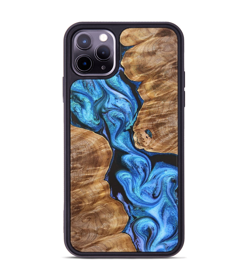 iPhone 11 Pro Max Wood Phone Case - Blanch (Blue, 831918)