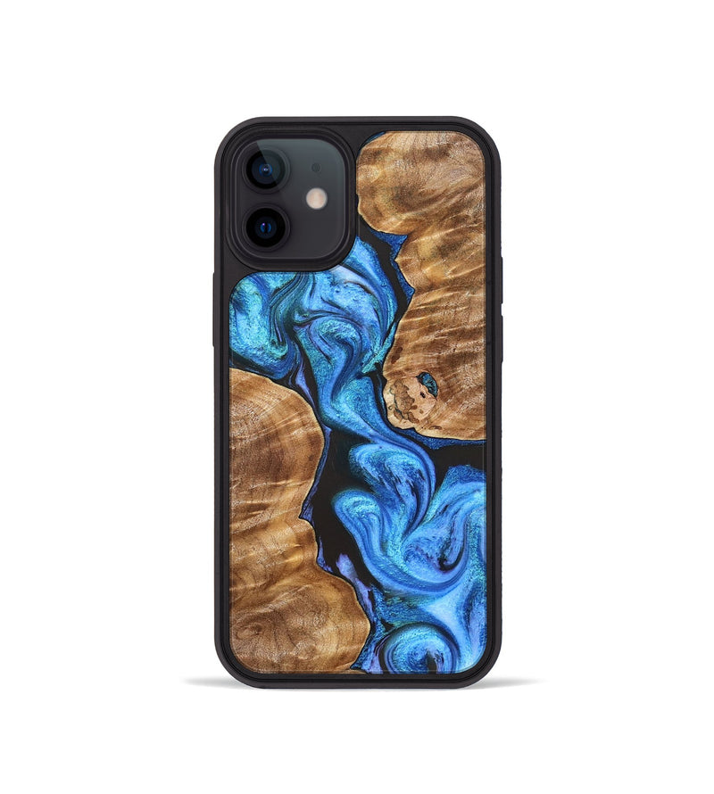 iPhone 12 mini Wood Phone Case - Blanch (Blue, 831918)