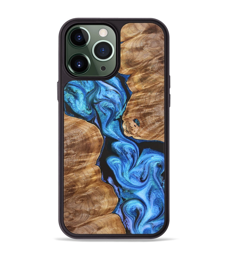 iPhone 13 Pro Max Wood Phone Case - Blanch (Blue, 831918)