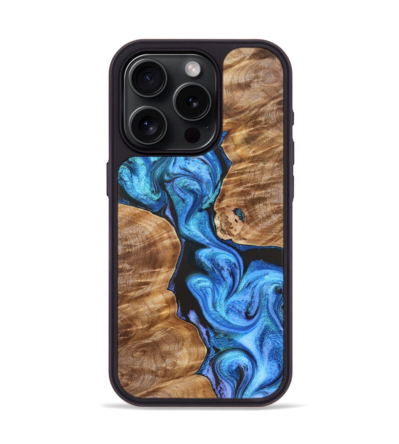 iPhone 15 Pro Wood Phone Case - Blanch (Blue, 831918)