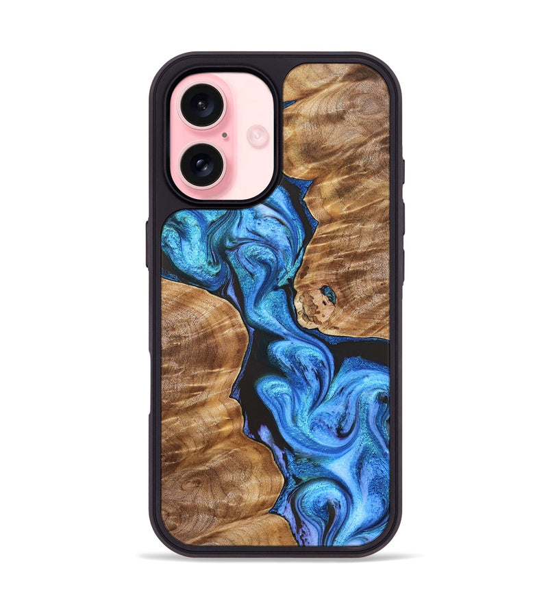 iPhone 16 Wood Phone Case - Blanch (Blue, 831918)