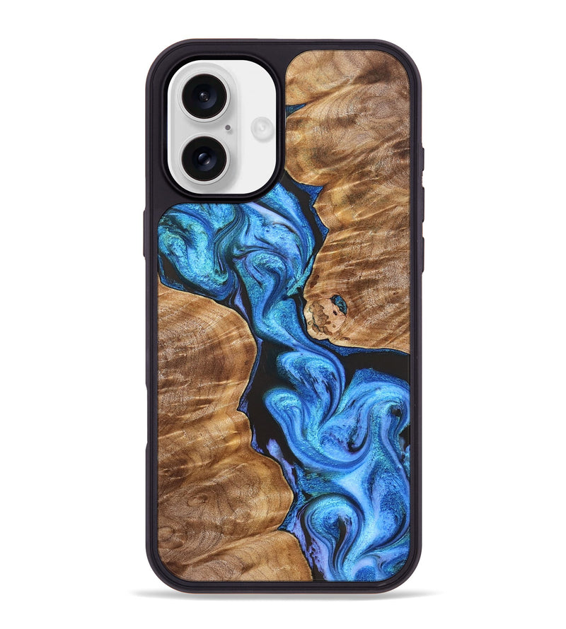iPhone 16 Plus Wood Phone Case - Blanch (Blue, 831918)