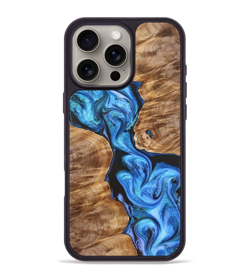 iPhone 16 Pro Max Wood Phone Case - Blanch (Blue, 831918)