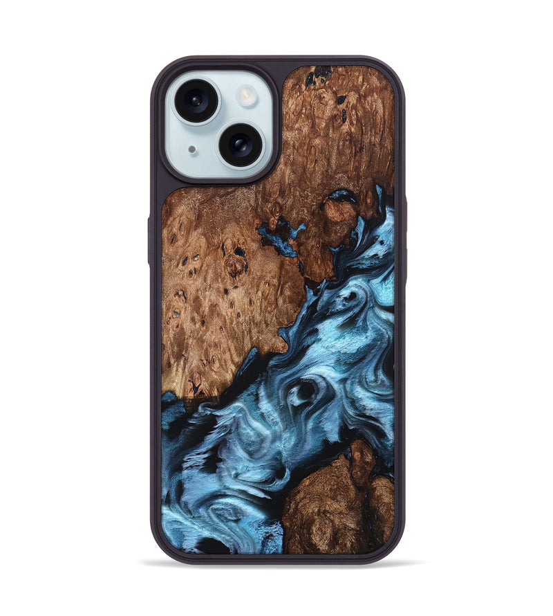 iPhone 15 Wood Phone Case - Ruben (Blue, 831919)