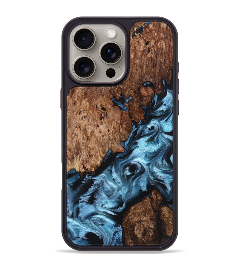 iPhone 16 Pro Max Wood Phone Case - Ruben (Blue, 831919)