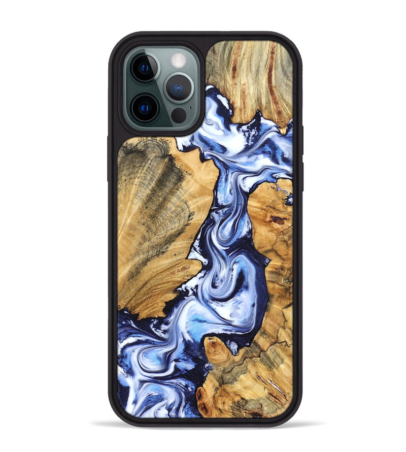 iPhone 12 Pro Max Wood Phone Case - Chester (Blue, 831920)