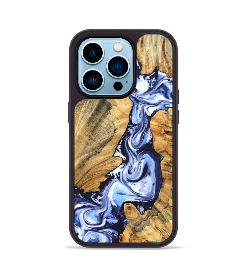 iPhone 14 Pro Wood Phone Case - Chester (Blue, 831920)
