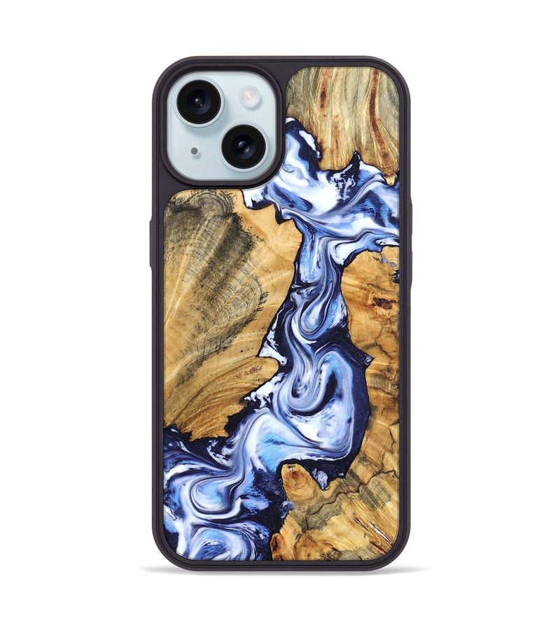 iPhone 15 Wood Phone Case - Chester (Blue, 831920)