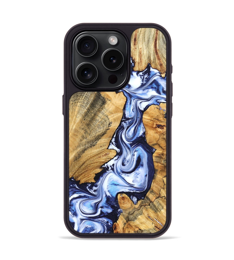 iPhone 15 Pro Wood Phone Case - Chester (Blue, 831920)