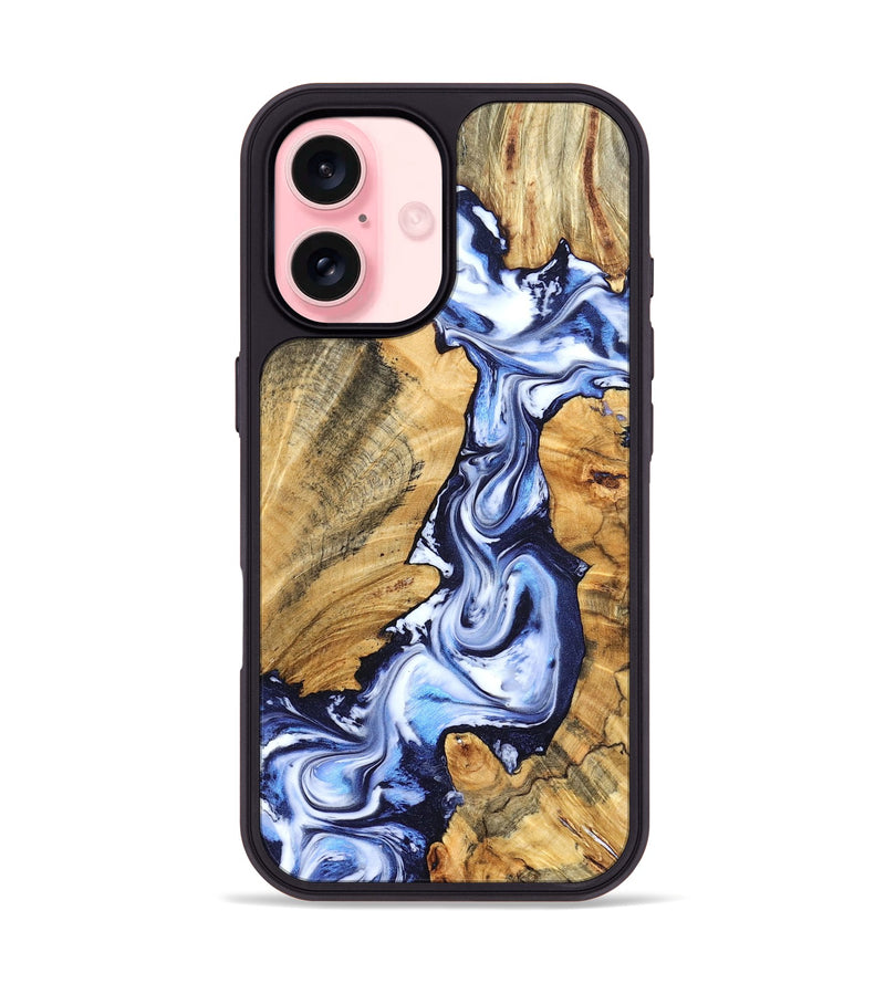 iPhone 16 Wood Phone Case - Chester (Blue, 831920)