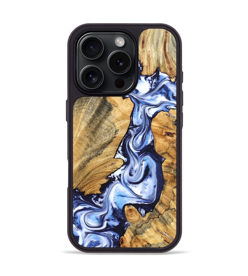 iPhone 16 Pro Wood Phone Case - Chester (Blue, 831920)
